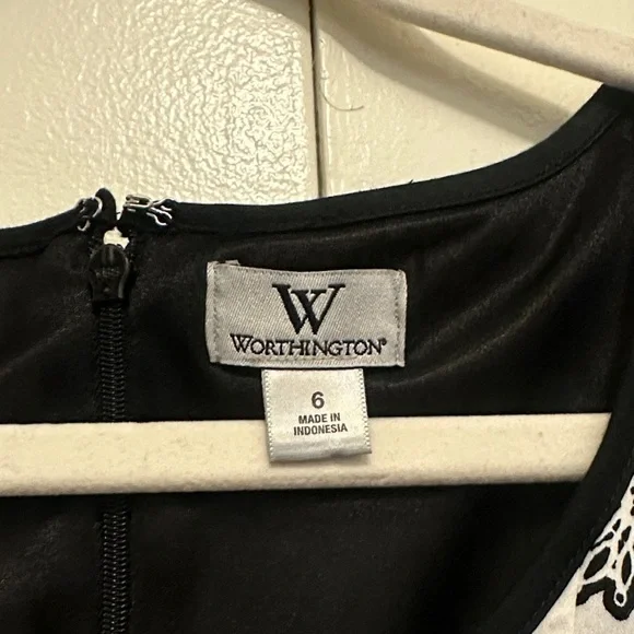 Worthington Black and White Sleeveless Dress - Picture 2 of 5